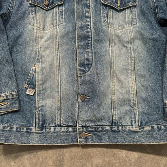 2000s Sean John Blue Denim Button Up Jacket Men’s Size Medium Heavy Streetwear - Picture 3 of 16